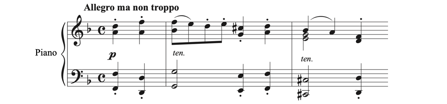 The opening of the third movement of Zimmermann's Suite Trio